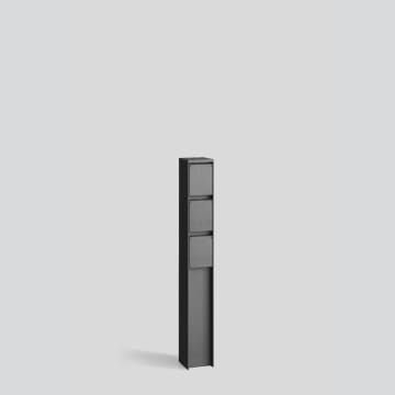 [70709] BEGA 70 709 Anschlusssäule IP44, mit 3 Steckdosen, Höhe 600 mm, grafit 