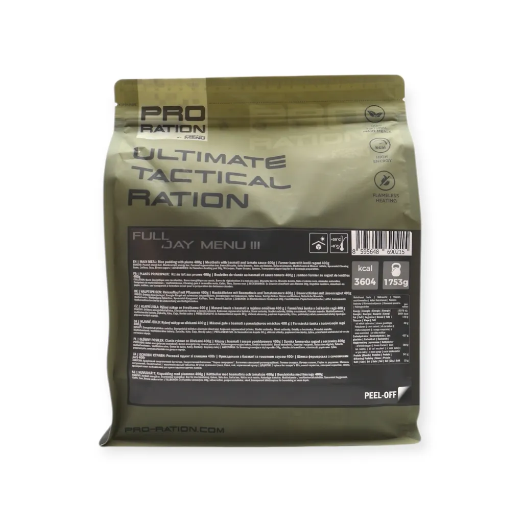 [PRO00015] Proleafshop PRO Ration Full Day Menu III - 24 - hour Ration Pack