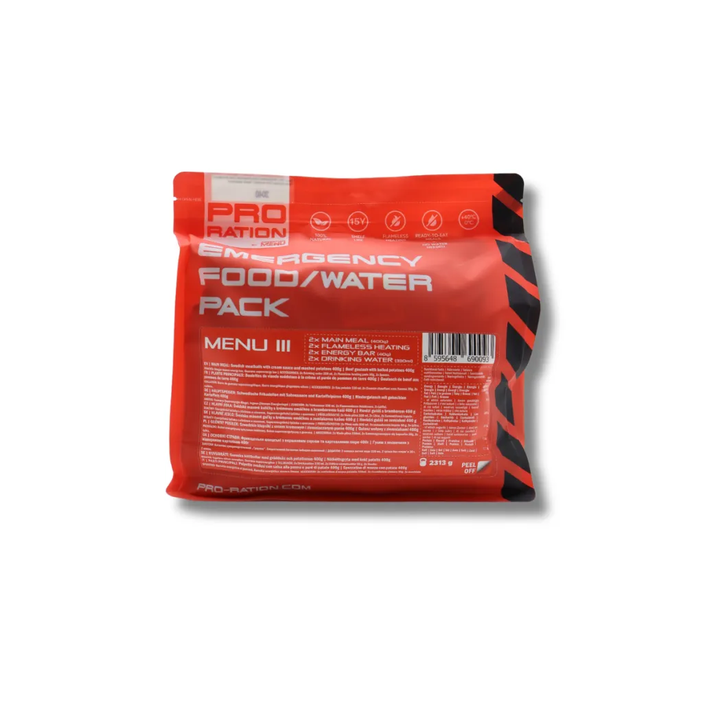 [PRO00030] Proleafshop PRO Ration Emergency Pack Menu VEGE - Food & Water